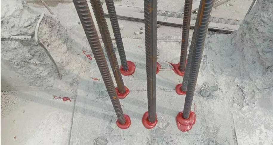 植筋锚固施工现场