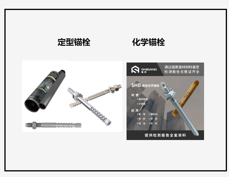 定型锚栓和化学锚栓